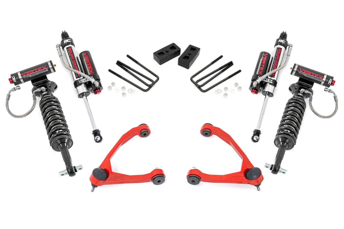 Rough Country (19850RED) 3.5" Lift Kit | Forged UCA | Cast Steel | Vertex | Chevy/GMC 1500 (07-13)