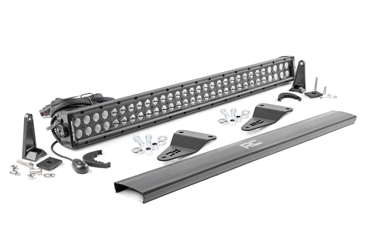 Rough Country (70786) LED Light Kit | Bumper Mount | 30" Black Dual Row | Toyota 4Runner (14-20)