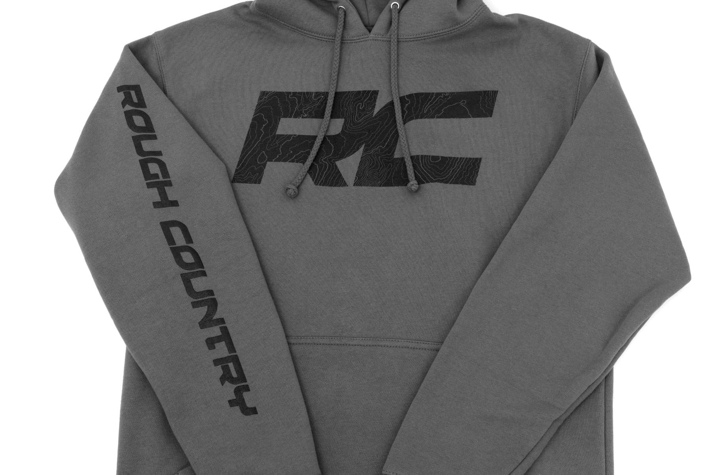 Rough Country (94094XL) Rough Country Hoodie | RC Topographical Sleeve | Charcoal | XL