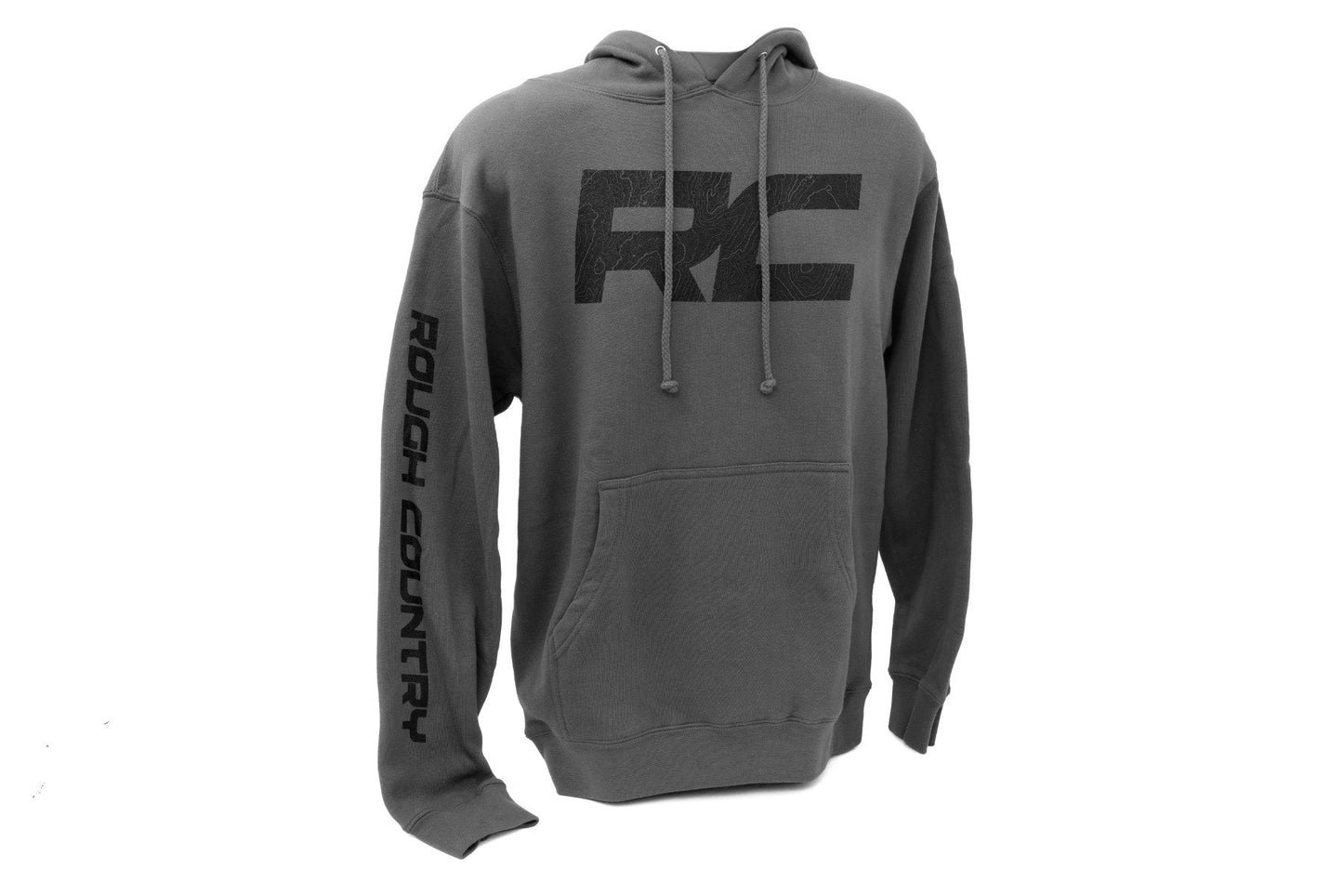 Rough Country (94094XL) Rough Country Hoodie | RC Topographical Sleeve | Charcoal | XL