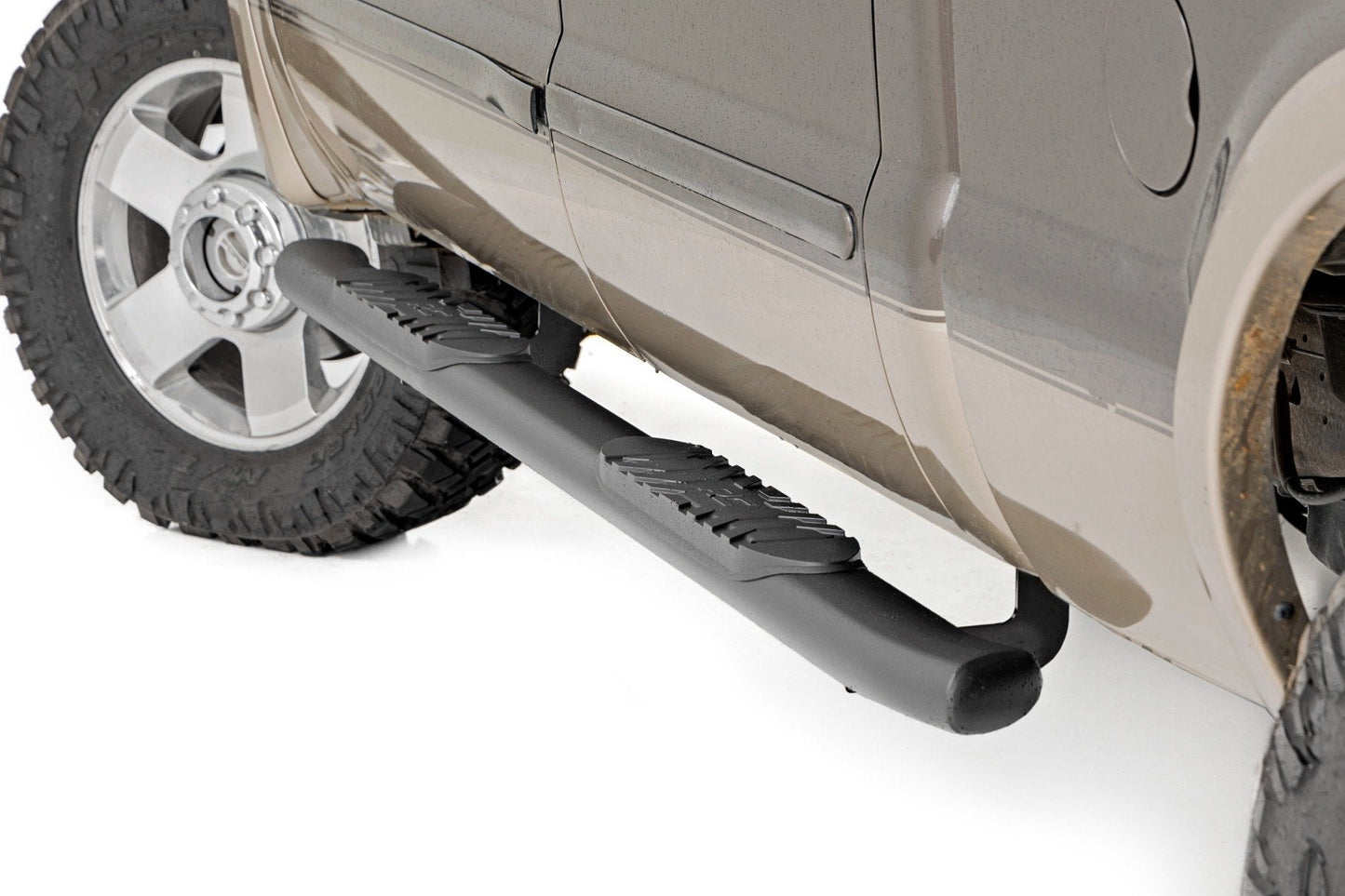 Rough Country (21013) Oval Nerf Step | Crew Cab | Black | Ford F-250/F-350 Super Duty (99-16)