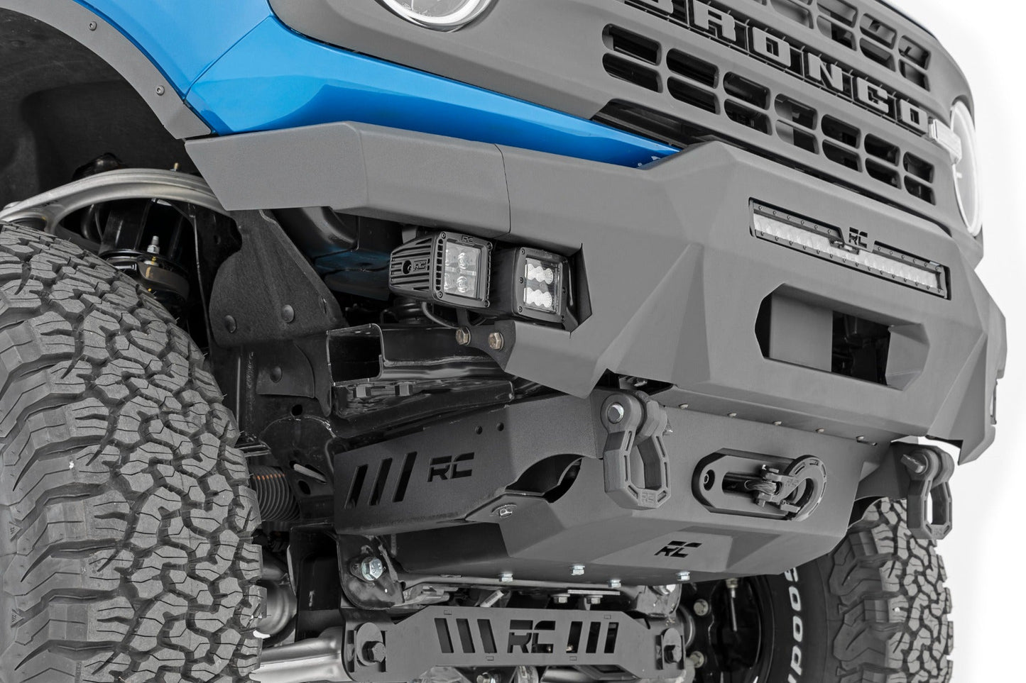 Rough Country (51077) Front Bumper | Modular | Stubby Wings | Ford Bronco 4WD (2021-2023)