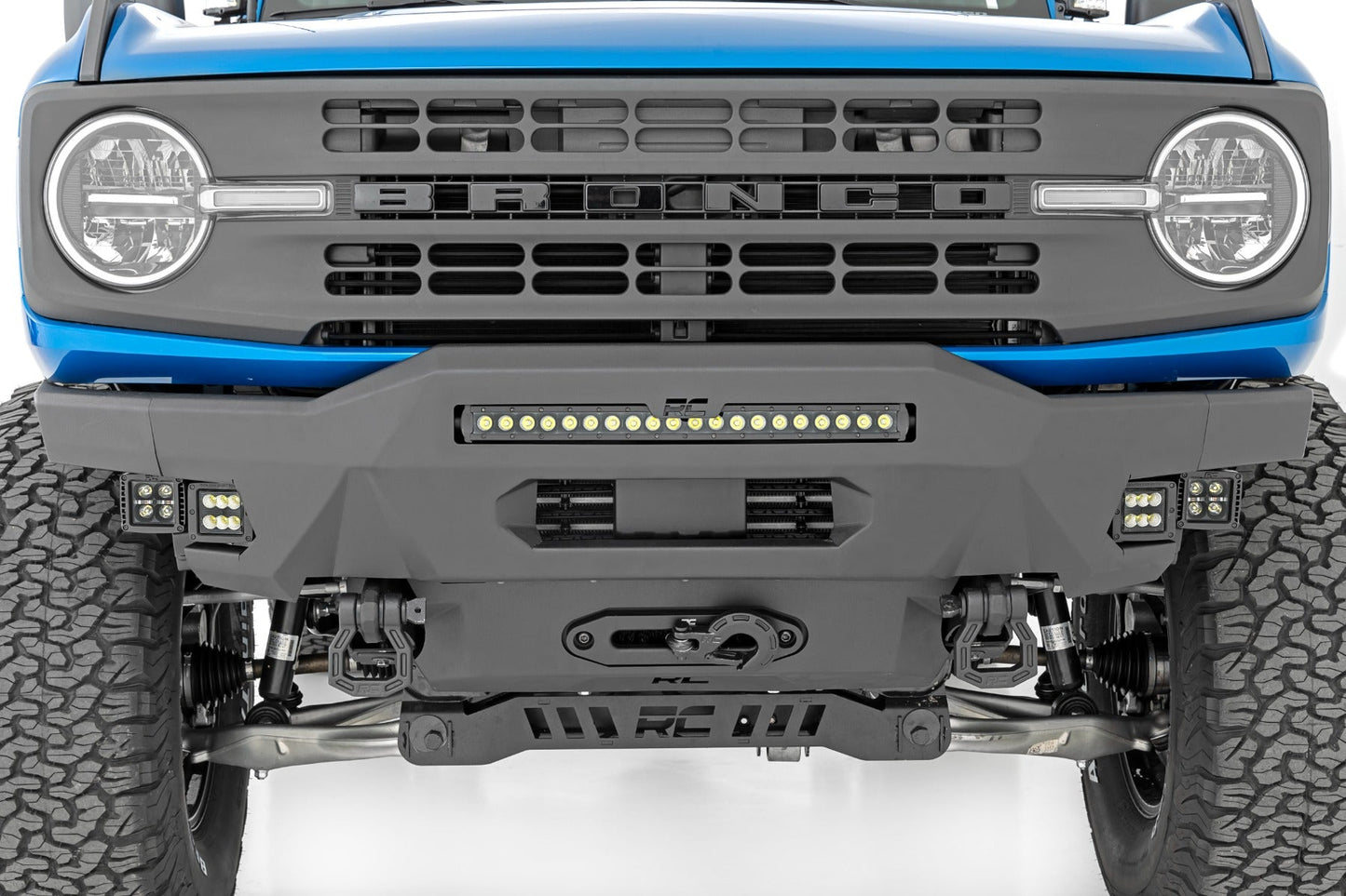 Rough Country (51077) Front Bumper | Modular | Stubby Wings | Ford Bronco 4WD (2021-2023)