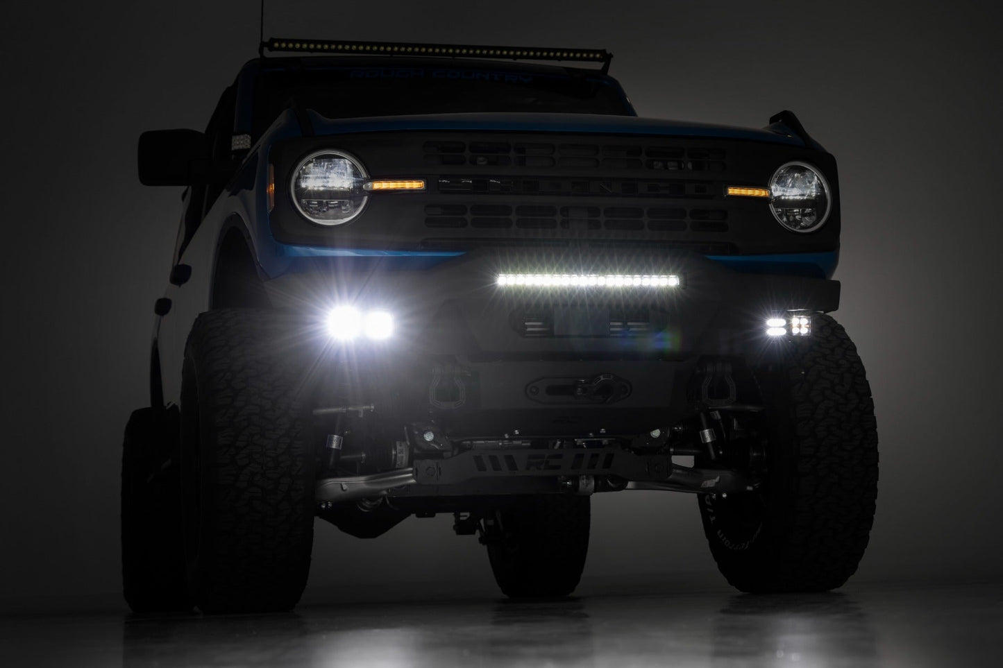Rough Country (51077) Front Bumper | Modular | Stubby Wings | Ford Bronco 4WD (2021-2023)