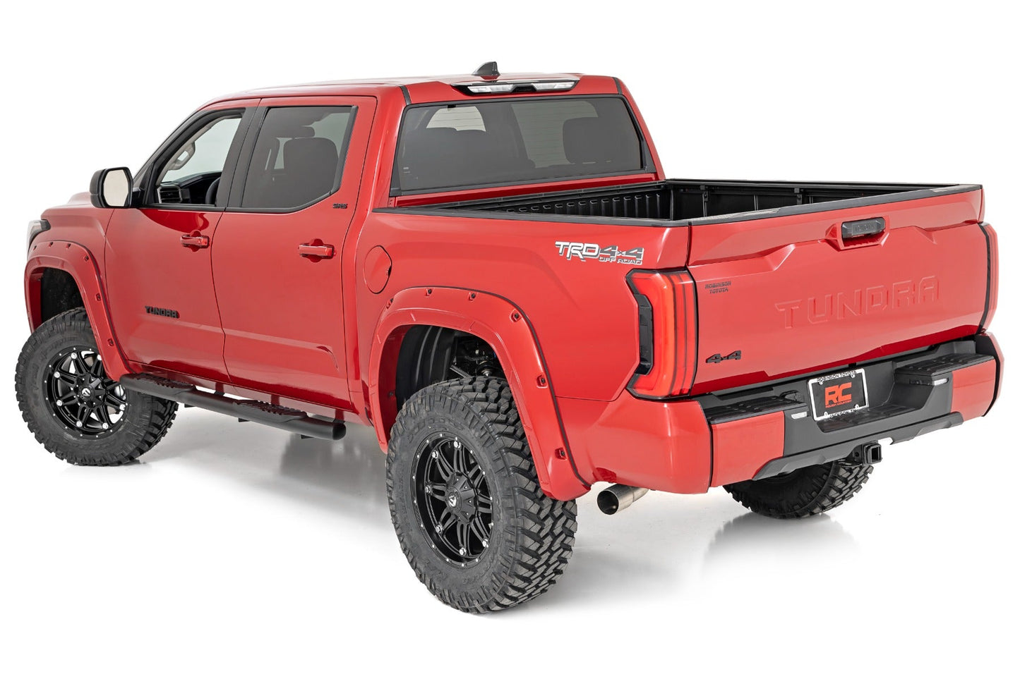 Rough Country (21014) Oval Nerf Steps | Crew Cab | Black | Toyota Tundra 2WD/4WD (22-24)