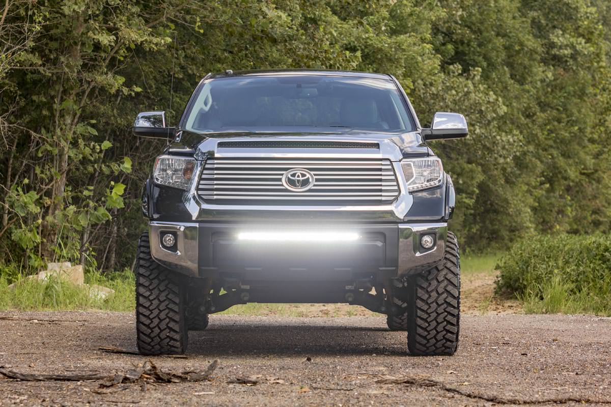 Rough Country (70656) LED Light Kit | Bumper Mount | 30" Chrome Single Row | Toyota Tundra (14-21)