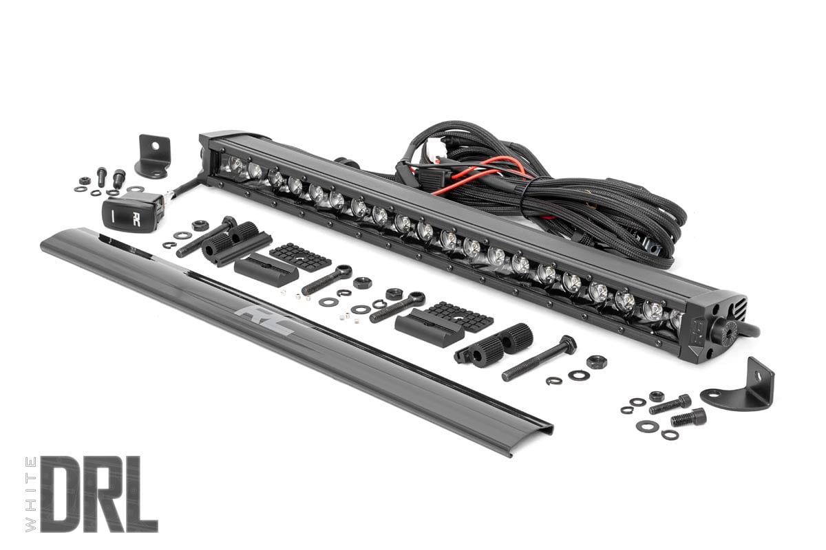 Rough Country (70720BLDRL) Black Series LED Light Bar | Cool White DRL | 20 Inch | Single Row
