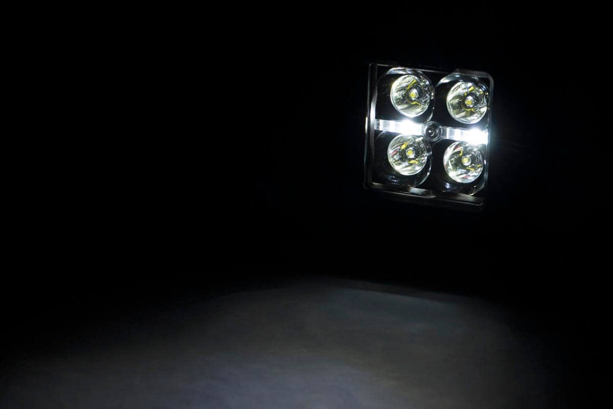 Rough Country (70903BLKDRL) Black Series LED Light Pair | 2 Inch | White DRL