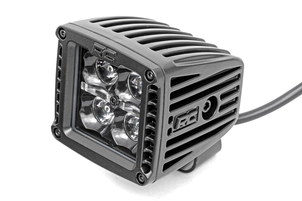 Rough Country (70903BLKDRL) Black Series LED Light Pair | 2 Inch | White DRL