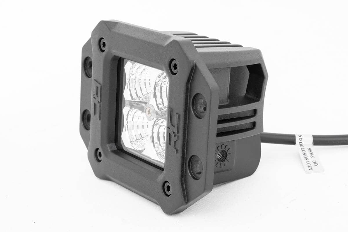 Rough Country (70803DRL) Chrome Series LED Light Pair | 2 Inch | Flush Mount | White DRL