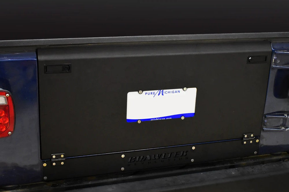 CrawlTek Drop Down Tailgate with Molle Rack | Jeep Wrangler YJ/TJ
