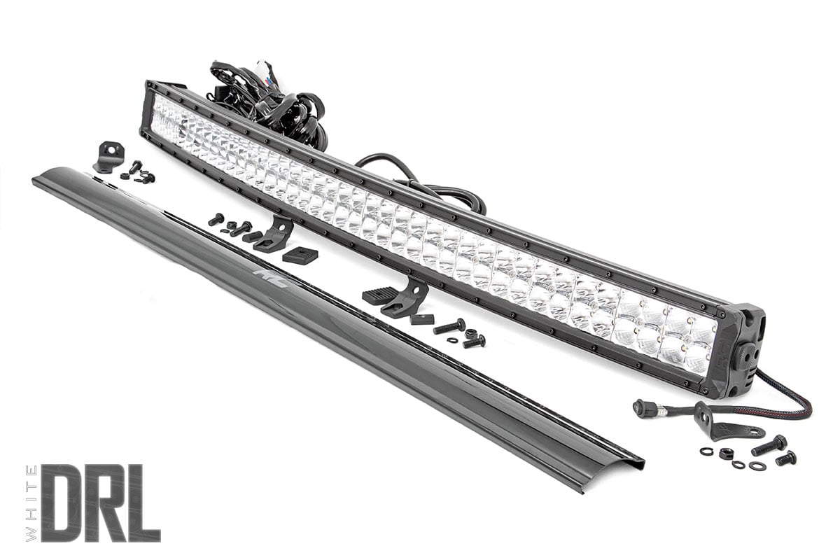 Rough Country (72940D) Chrome Series LED | 40 Inch Light| Curved Dual Row | White DRL