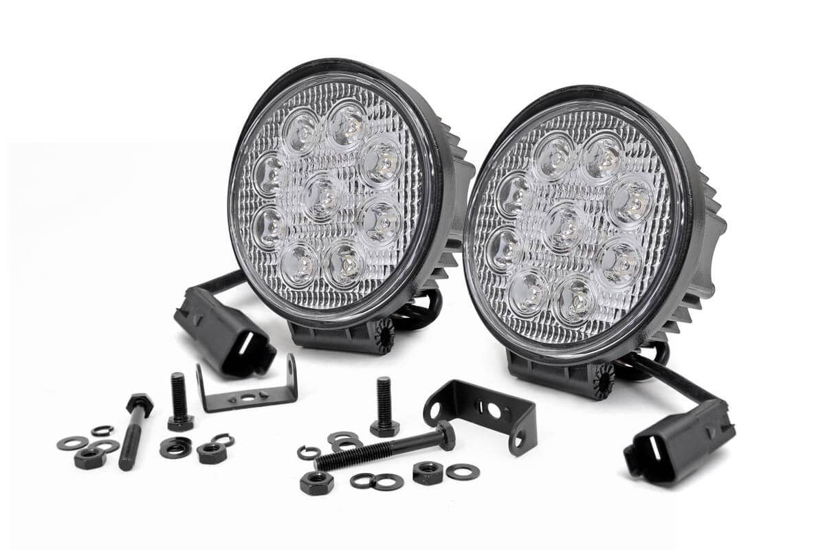 Rough Country (70804) Chrome Series LED Light Pair | 4 Inch | Round