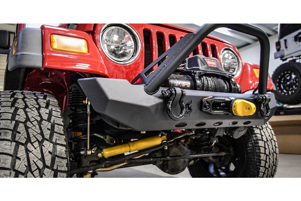 CrawlTek Pyro Mid-Width Front Bumper with Flat Top Stinger | Jeep Wrangler CJ/YJ/TJ