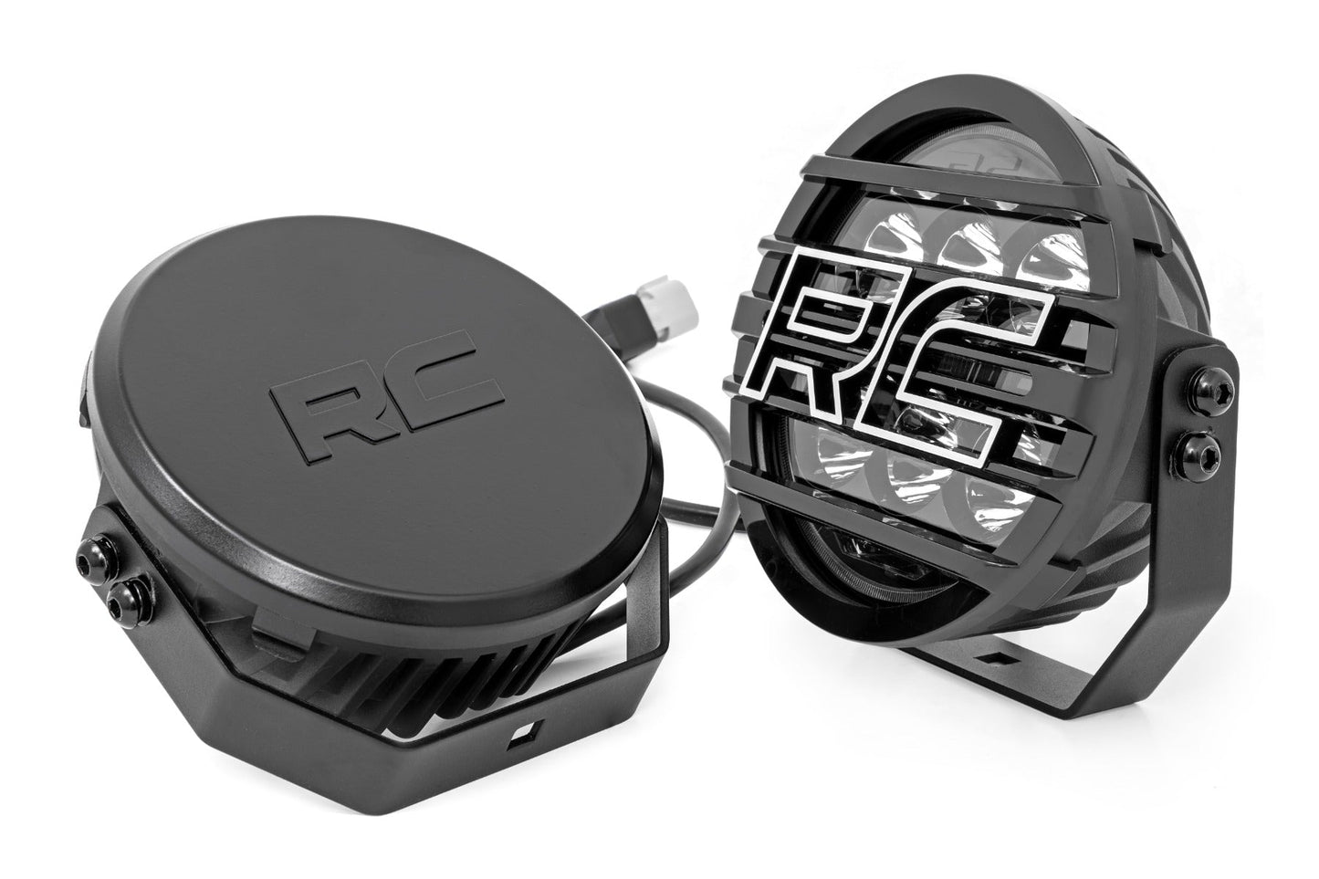 Rough Country (70805A) Black Series Halo LED Light Pair | White/Amber DRL | 6.5 Inch | Round