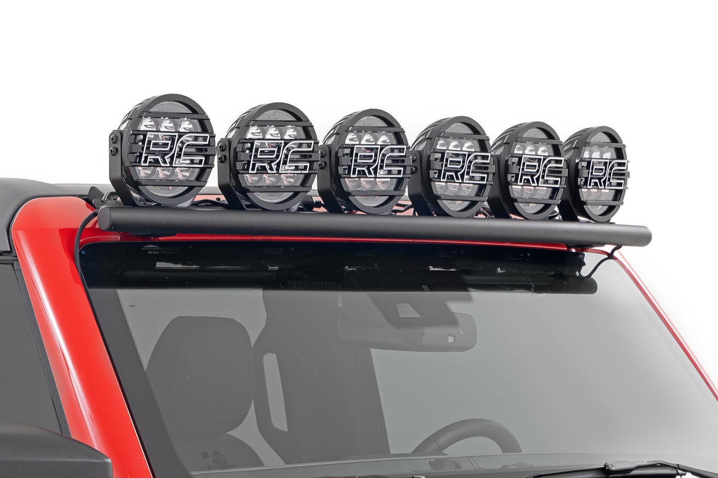 Rough Country (70805A) Black Series Halo LED Light Pair | White/Amber DRL | 6.5 Inch | Round