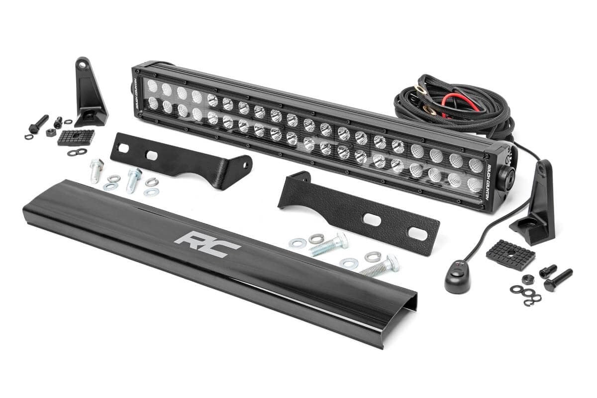 Rough Country (70773) LED Light Kit | Bumper Mount | 20" Black Dual Row | Jeep Grand Cherokee WK2 (11-20)