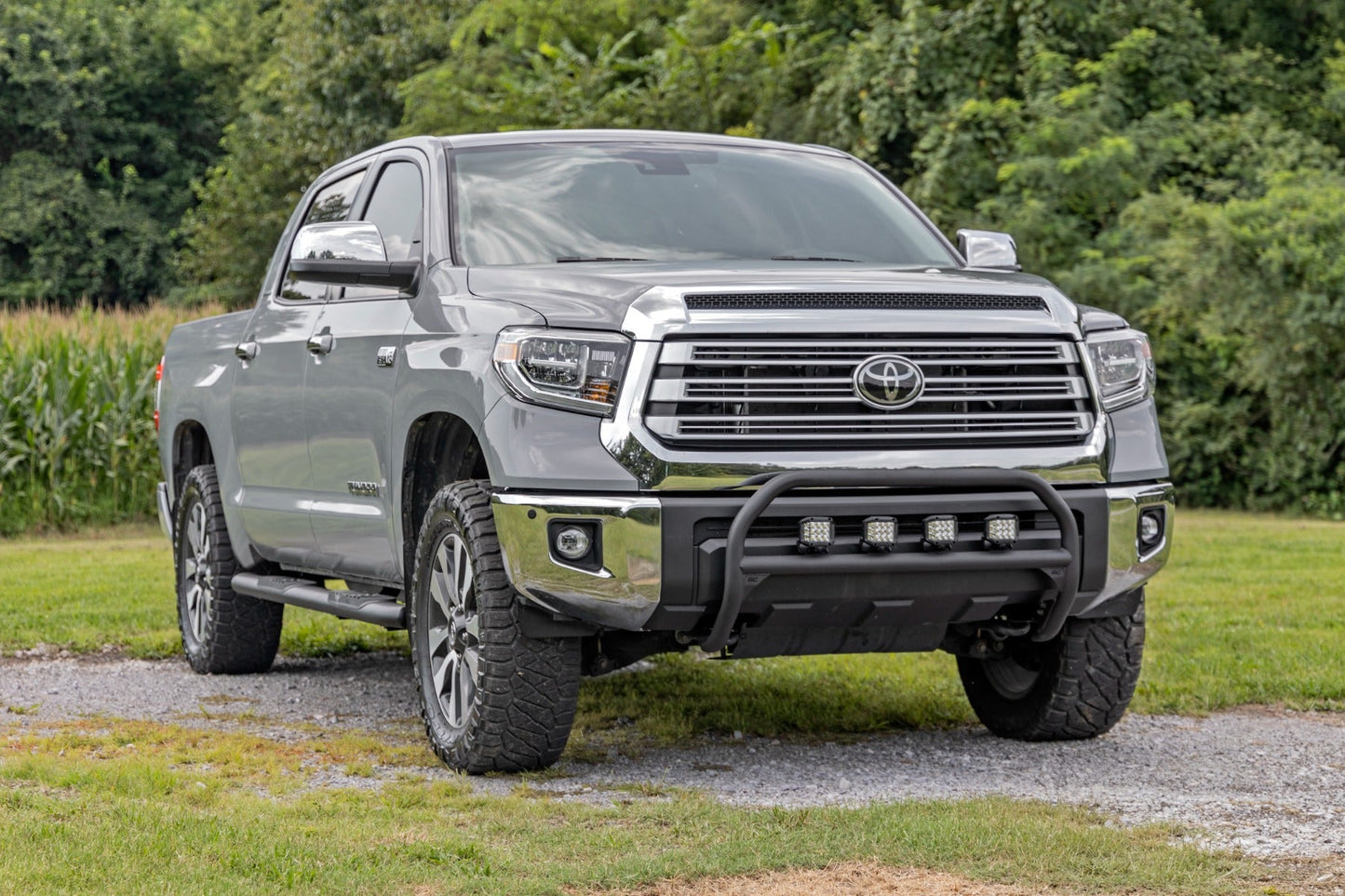Rough Country (21009) Oval Nerf Step | Crew Cab | Black | Toyota Tundra 2WD/4WD (07-21)