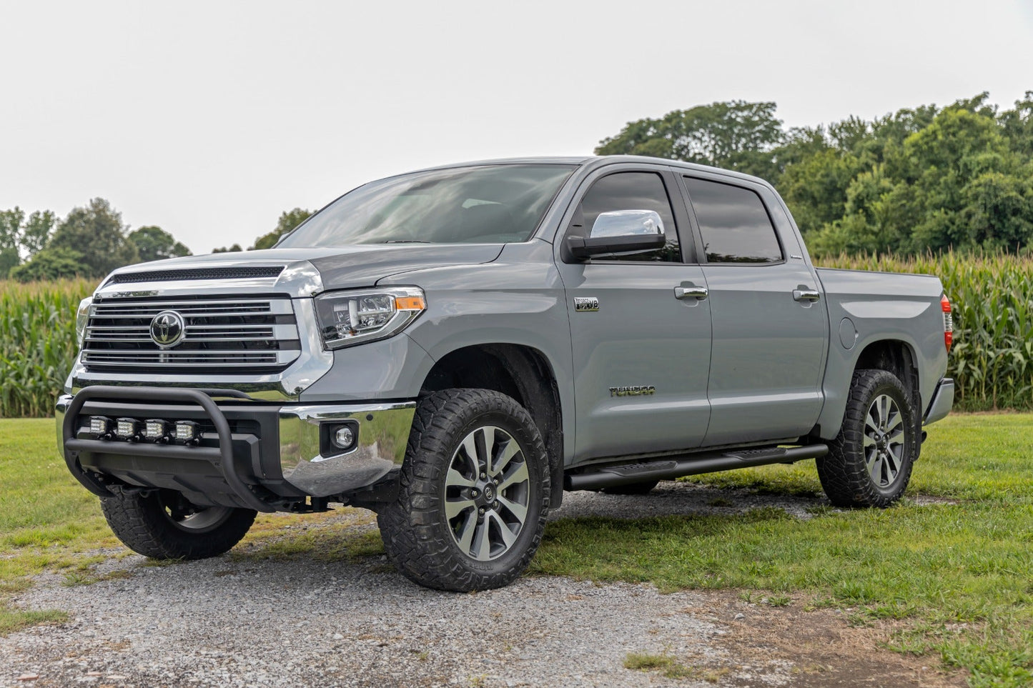 Rough Country (21009) Oval Nerf Step | Crew Cab | Black | Toyota Tundra 2WD/4WD (07-21)