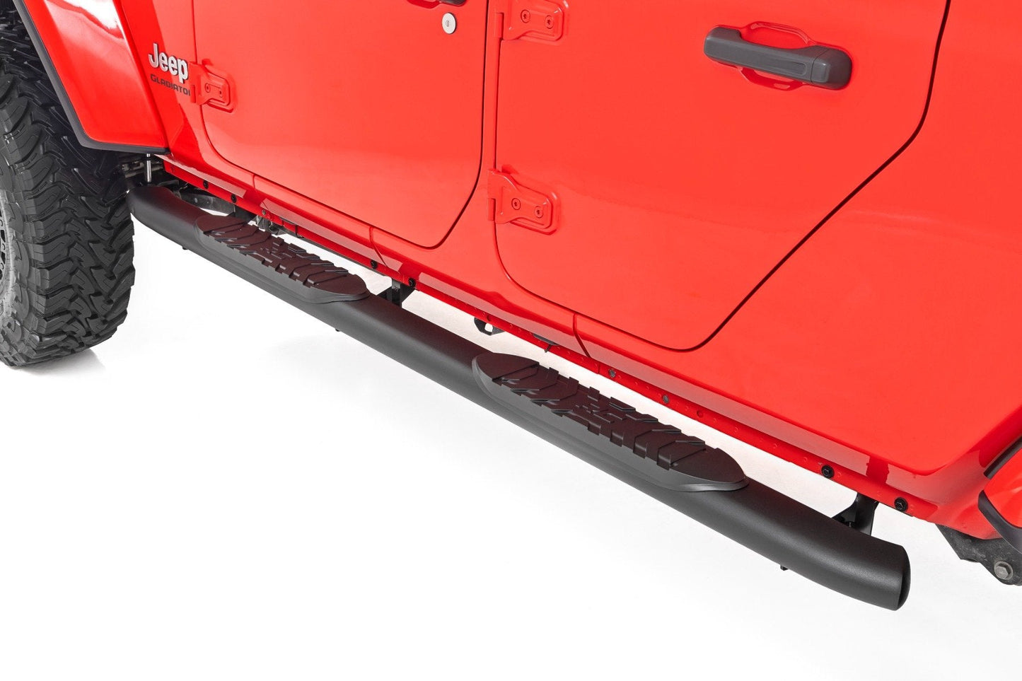Rough Country (21015) Oval Nerf Steps | Black | Jeep Gladiator JT (20-23)