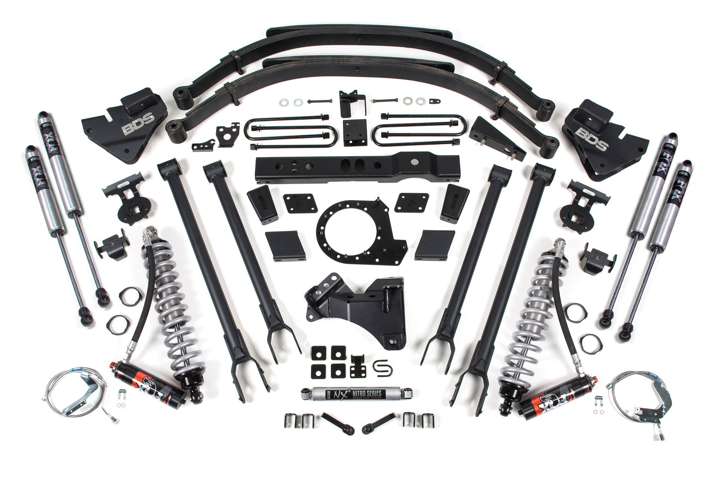 BDS Suspension 8 Inch Lift Kit w/ 4-Link | FOX 2.5 Performance Elite Coil-Over Conversion | Ford F250/F350 Super Duty (17-19) 4WD | Diesel