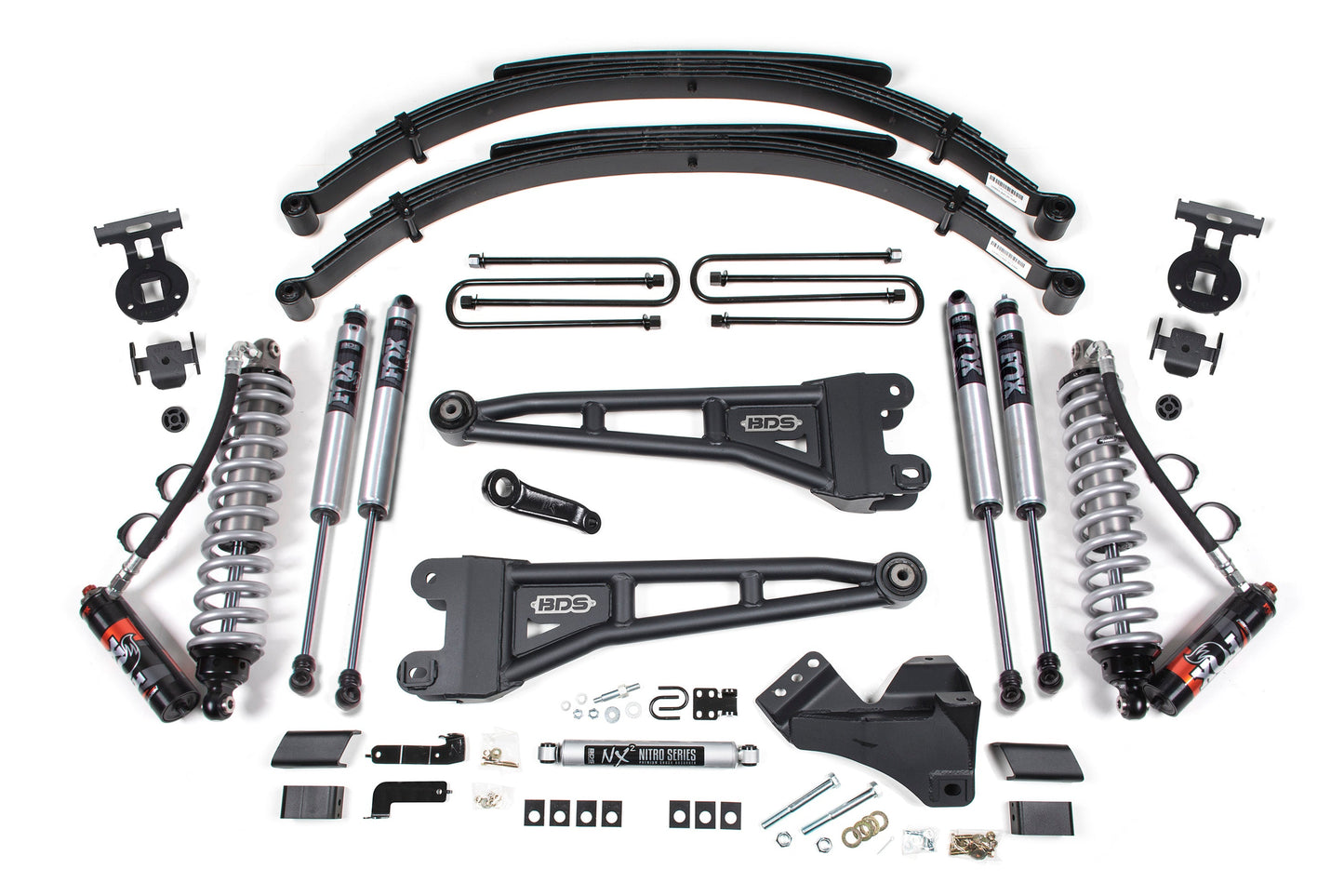 BDS Suspension 4 Inch Lift Kit w/ Radius Arm | FOX 2.5 Performance Elite Coil-Over Conversion | Ford F250/F350 Super Duty (17-19) 4WD | Diesel