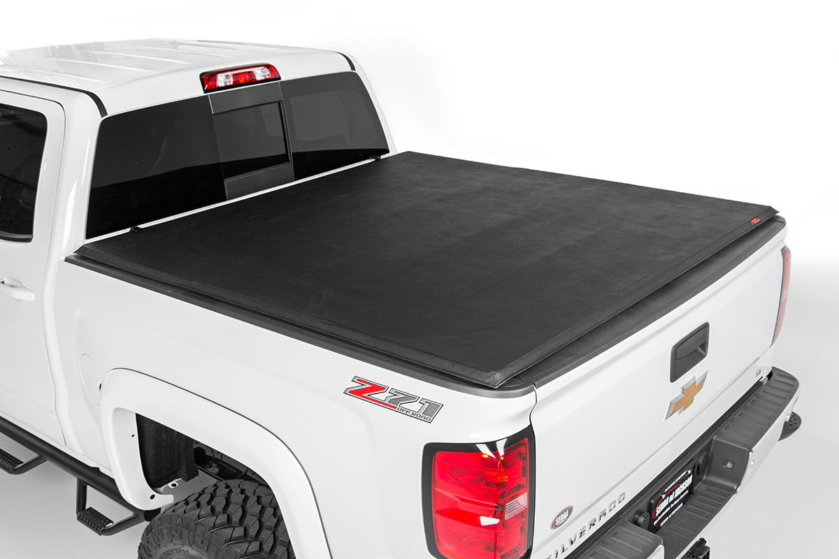 Rough Country (41207650) Bed Cover | Soft Fold | 6'7" Bed | Chevy/GMC 1500/2500HD/3500HD (07-14)
