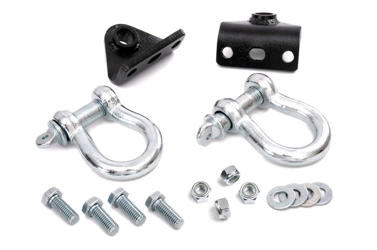 Rough Country (1048) D Ring Shackles and Mounts | Winch Plate | Jeep Grand Cherokee ZJ (93-98)