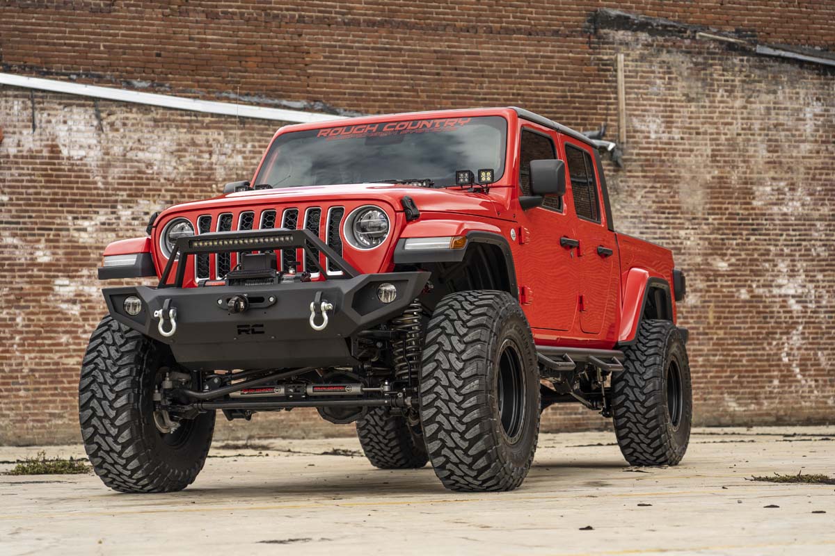 Rough Country (70823) Jeep Quad LED Light Pod Kit - Black Series w/ Amber DRL (18-22 JL / 20-22 Gladiator)