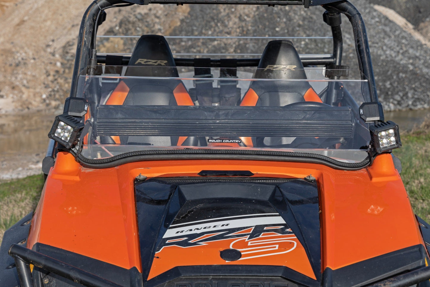 Rough Country (98111411) Half Windshield | Scratch Resistant | Polaris RZR 800