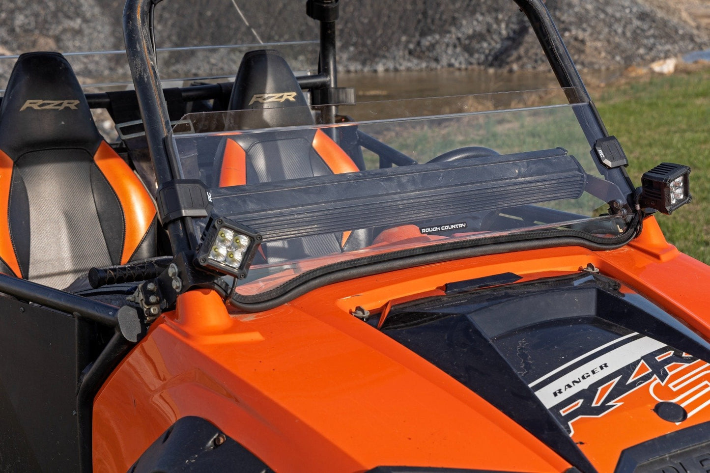 Rough Country (98111411) Half Windshield | Scratch Resistant | Polaris RZR 800