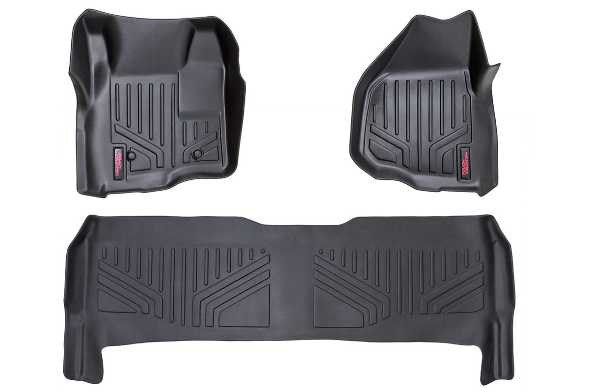 Rough Country (M-51223) Floor Mats | FR & RR | Depressed Pedal | Ford F-250/F-350 Super Duty (11-16)