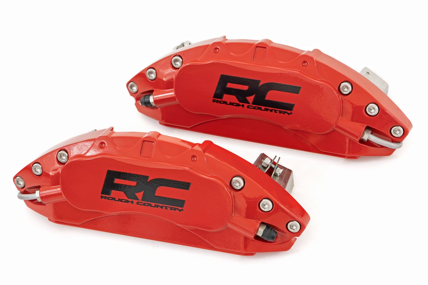 Rough Country (71119) Caliper Covers | Front and Rear | Red | Chevy/GMC 2500HD/3500HD (11-19)