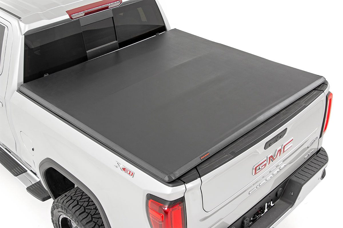 Rough Country (41308550) Bed Cover | Tri Fold | Soft | 5'10" Bed | Chevy/GMC 1500 (19-24)