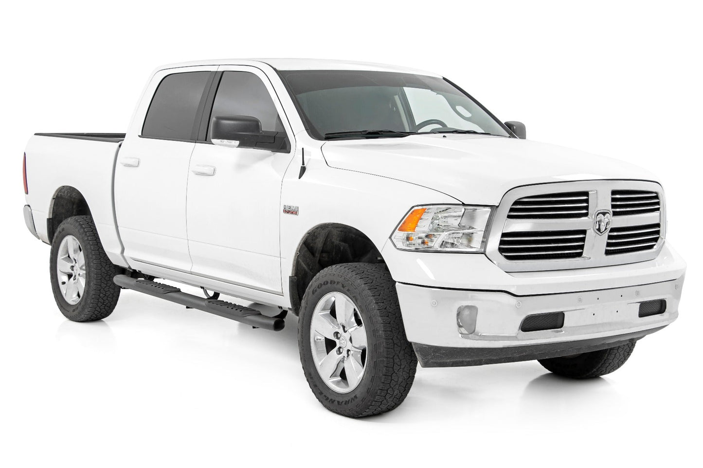 Rough Country (21003) Oval Nerf Step | Crew Cab | Black | Ram 1500/2500/3500 2WD/4WD