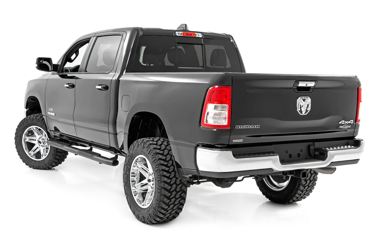 Rough Country (21004) Oval Nerf Step | Crew Cab | Black | Ram 1500 2WD/4WD (2019-2023)