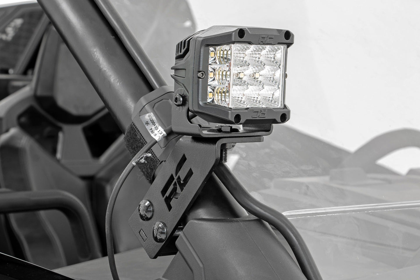 Rough Country (93078) LED Light | A Pillar Mount | 2" Chrome Pair | Wide Angle | Polaris RZR PRO XP