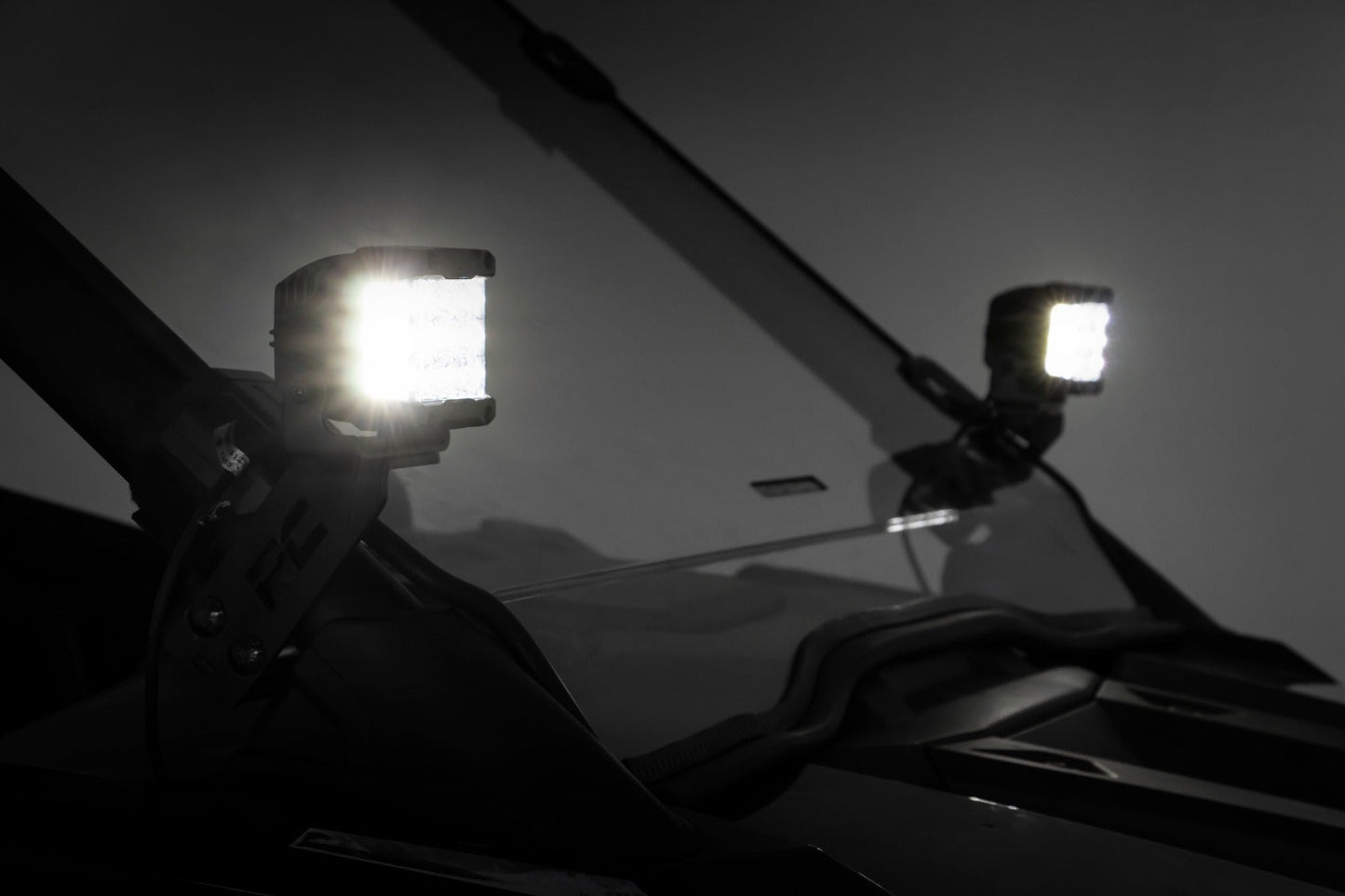 Rough Country (93078) LED Light | A Pillar Mount | 2" Chrome Pair | Wide Angle | Polaris RZR PRO XP