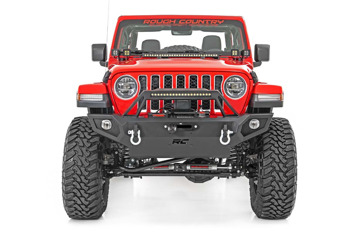 Rough Country (70823) Jeep Quad LED Light Pod Kit - Black Series w/ Amber DRL (18-22 JL / 20-22 Gladiator)