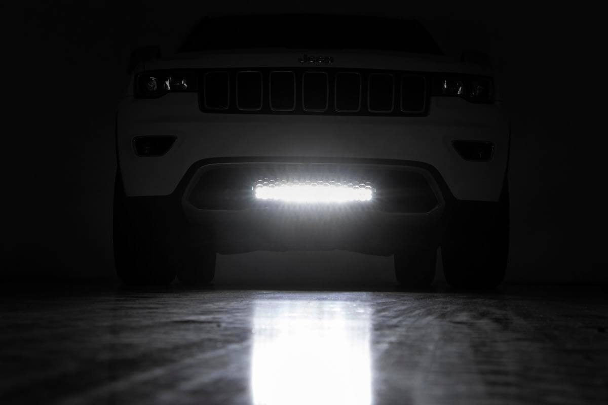 Rough Country (70773DRL) LED Light Kit | Bumper Mount | 20" Black Dual Row | White DRL | Jeep Grand Cherokee WK2 (11-20)