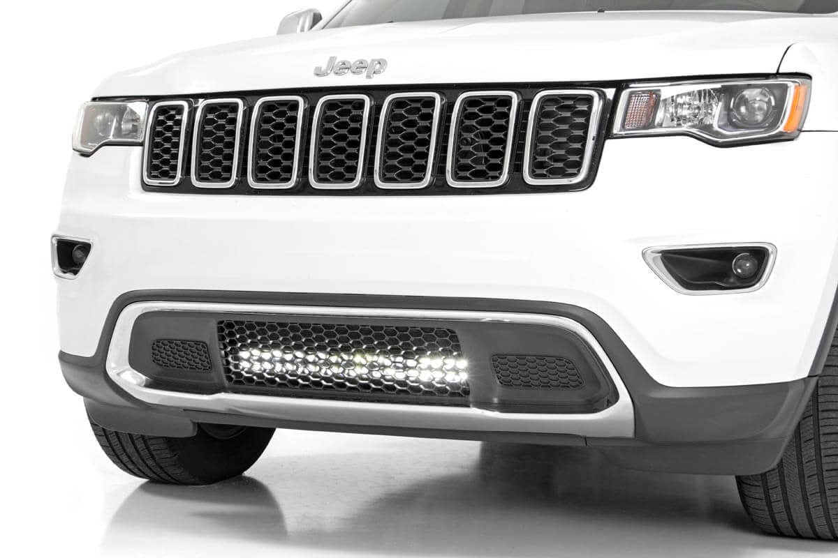 Rough Country (70773) LED Light Kit | Bumper Mount | 20" Black Dual Row | Jeep Grand Cherokee WK2 (11-20)