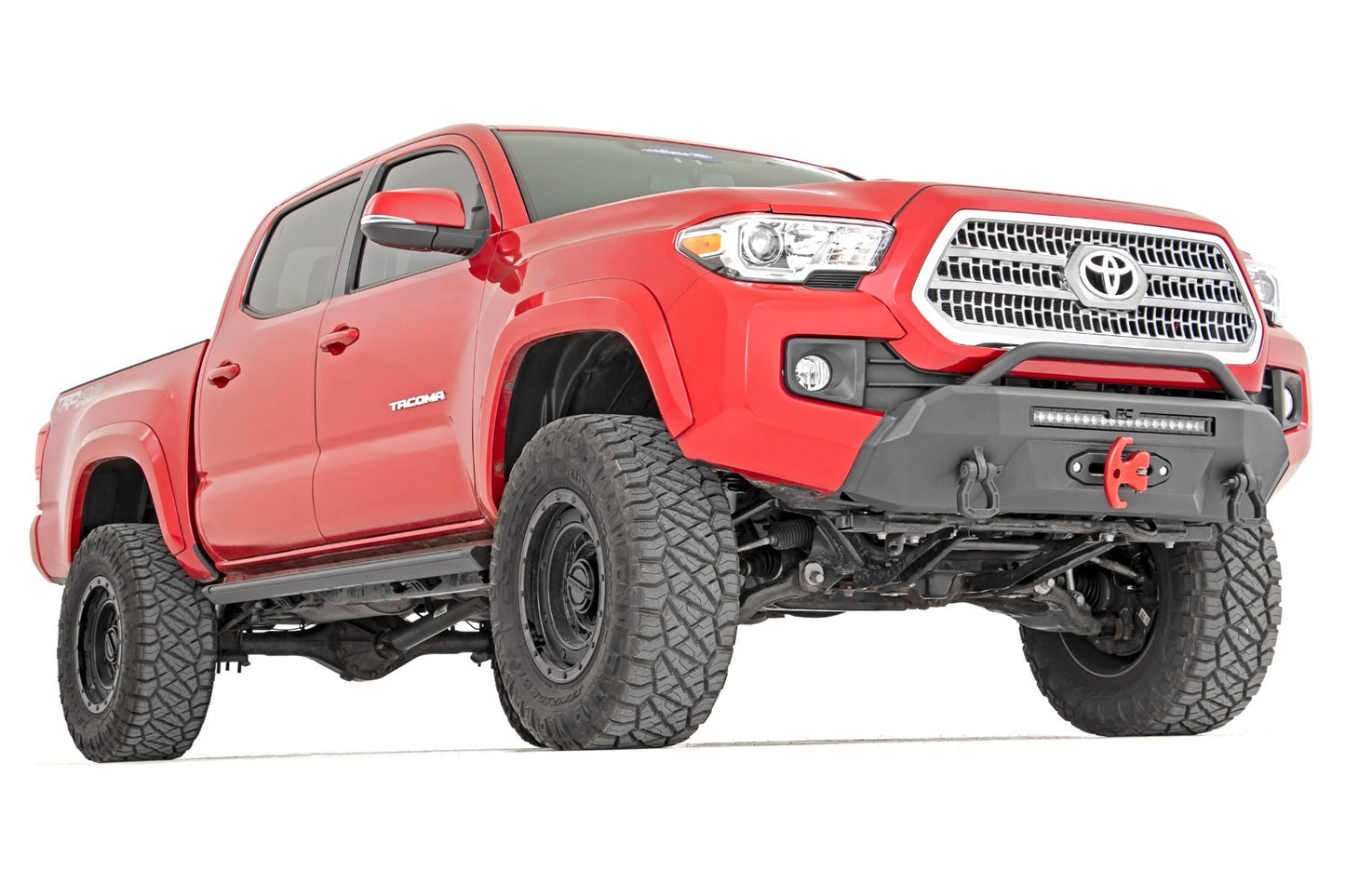 Rough Country (10715) Front Bumper | Hybrid | 12000-Lb Pro Series Winch | Synthetic Rope | Toyota Tacoma (16-23)