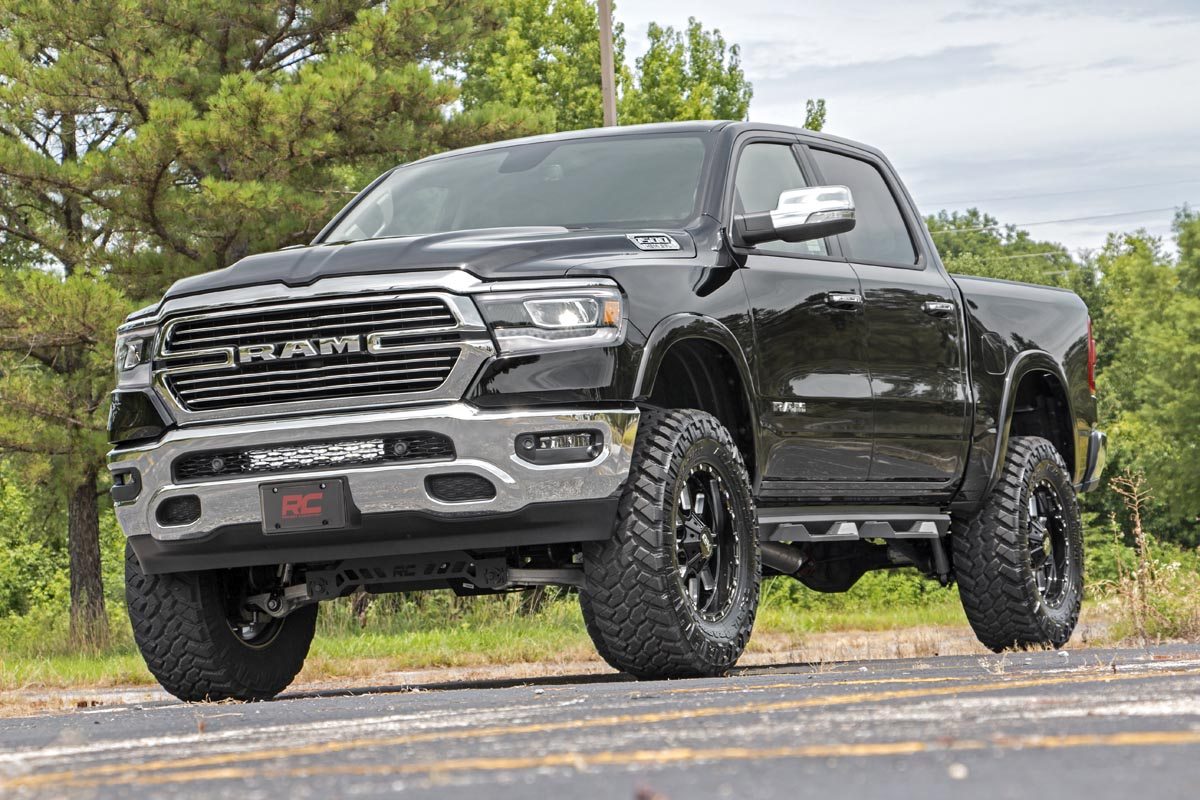Rough Country (70779DRLA) LED Light Kit | Bumper Mount | 20" Black Dual Row| Amber DRL | Ram 1500 (19-23)