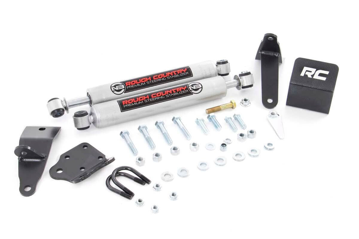 Rough Country (8749530) N3 Steering Stabilizer | Dual | 2-8 Inch Lift | Ram 2500 4WD (10-13)