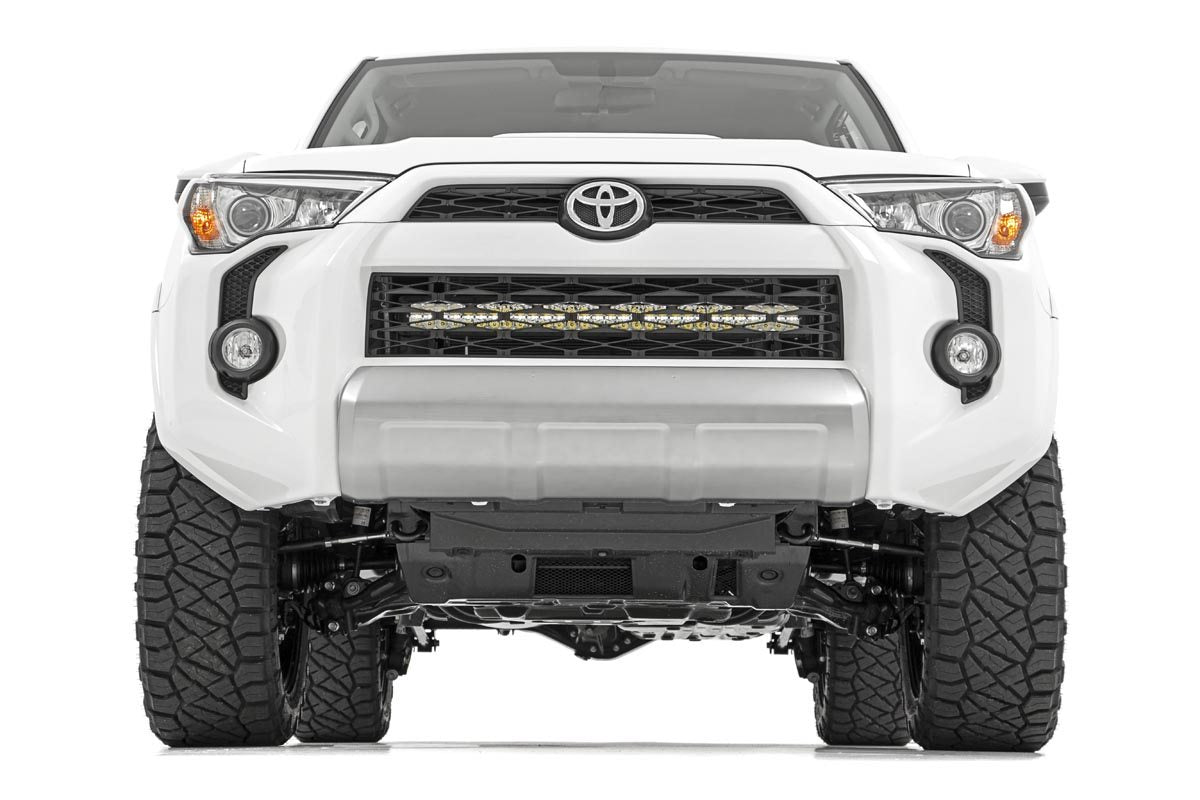 Rough Country (70788) LED Light Kit | Bumper Mount | 30" Chrome Dual Row | White DRL | Toyota 4Runner (14-20)