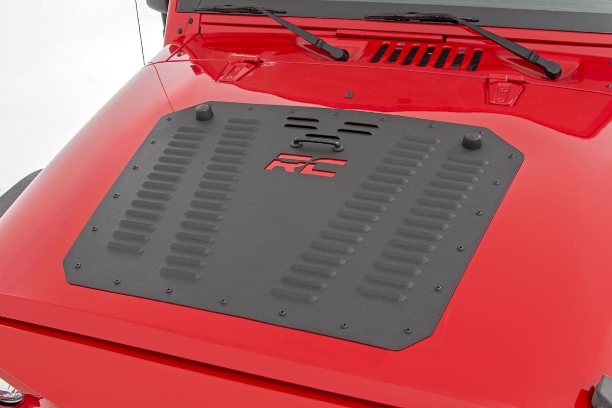 Rough Country (10527) Hood Louver with RC Logo | Jeep Wrangler JK (2007-2018)