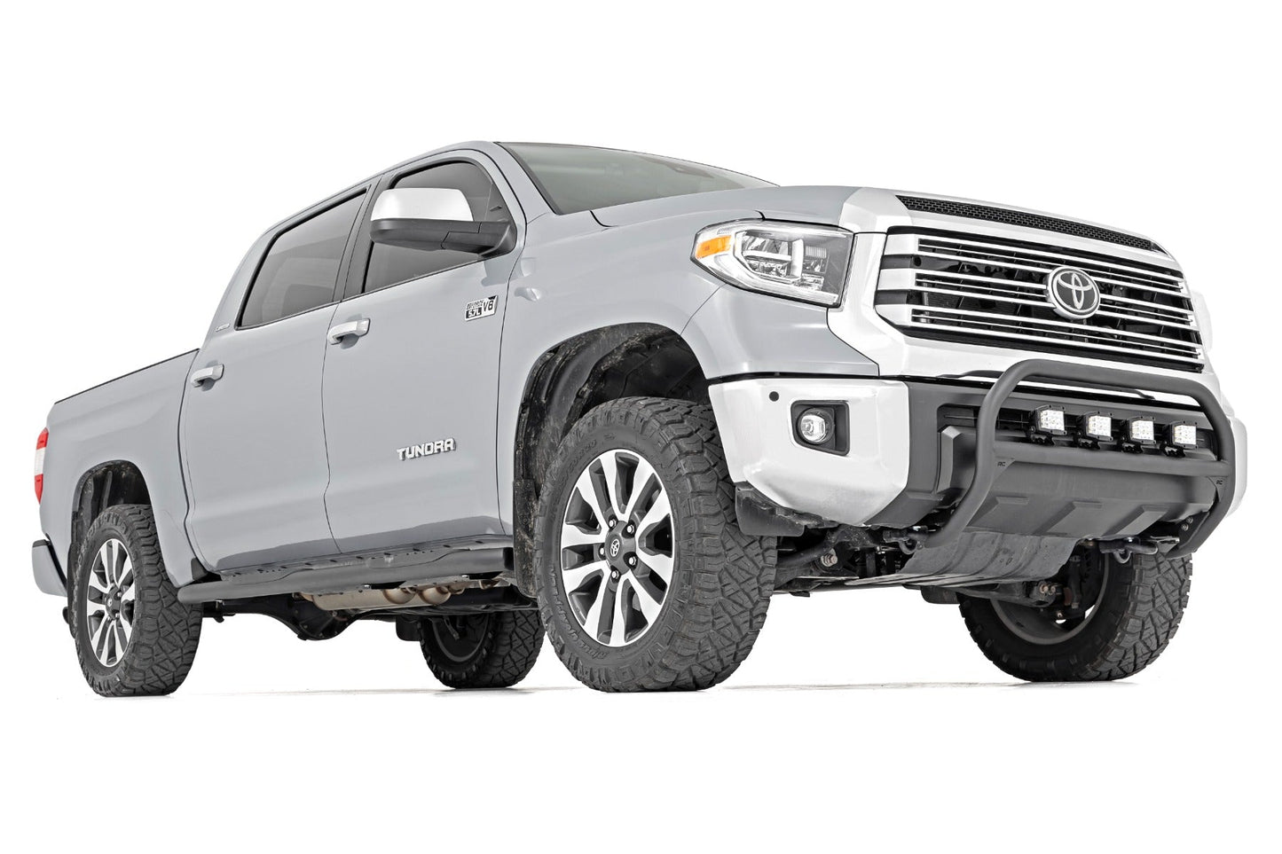 Rough Country (21009) Oval Nerf Step | Crew Cab | Black | Toyota Tundra 2WD/4WD (07-21)