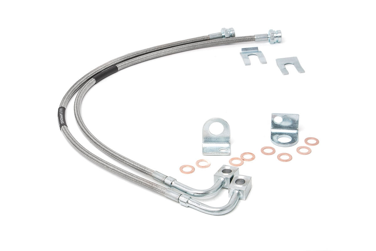 Rough Country (89707) Brake Lines | Stainless | Front | 4-6 Inch Lift | Jeep Wrangler JK (07-18)