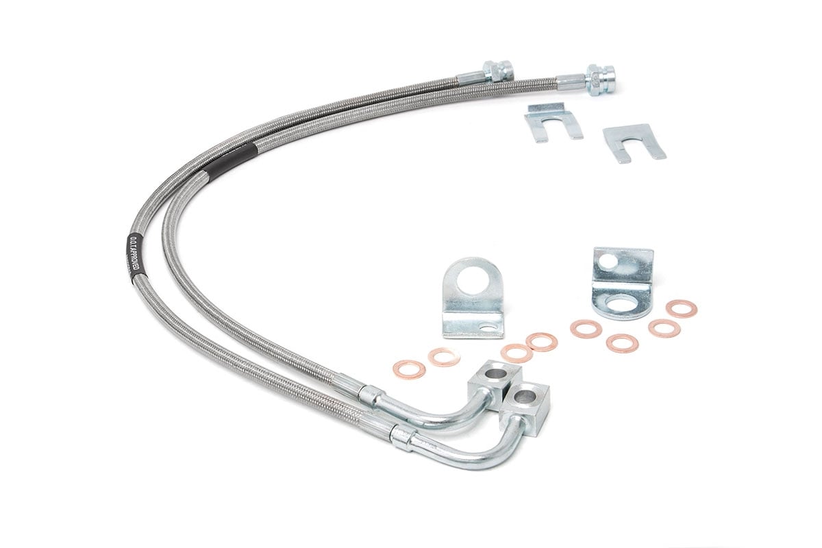 Rough Country (89708) Brake Lines | Stainless | Rear | 4-6 Inch Lift | Jeep Wrangler JK (07-18)