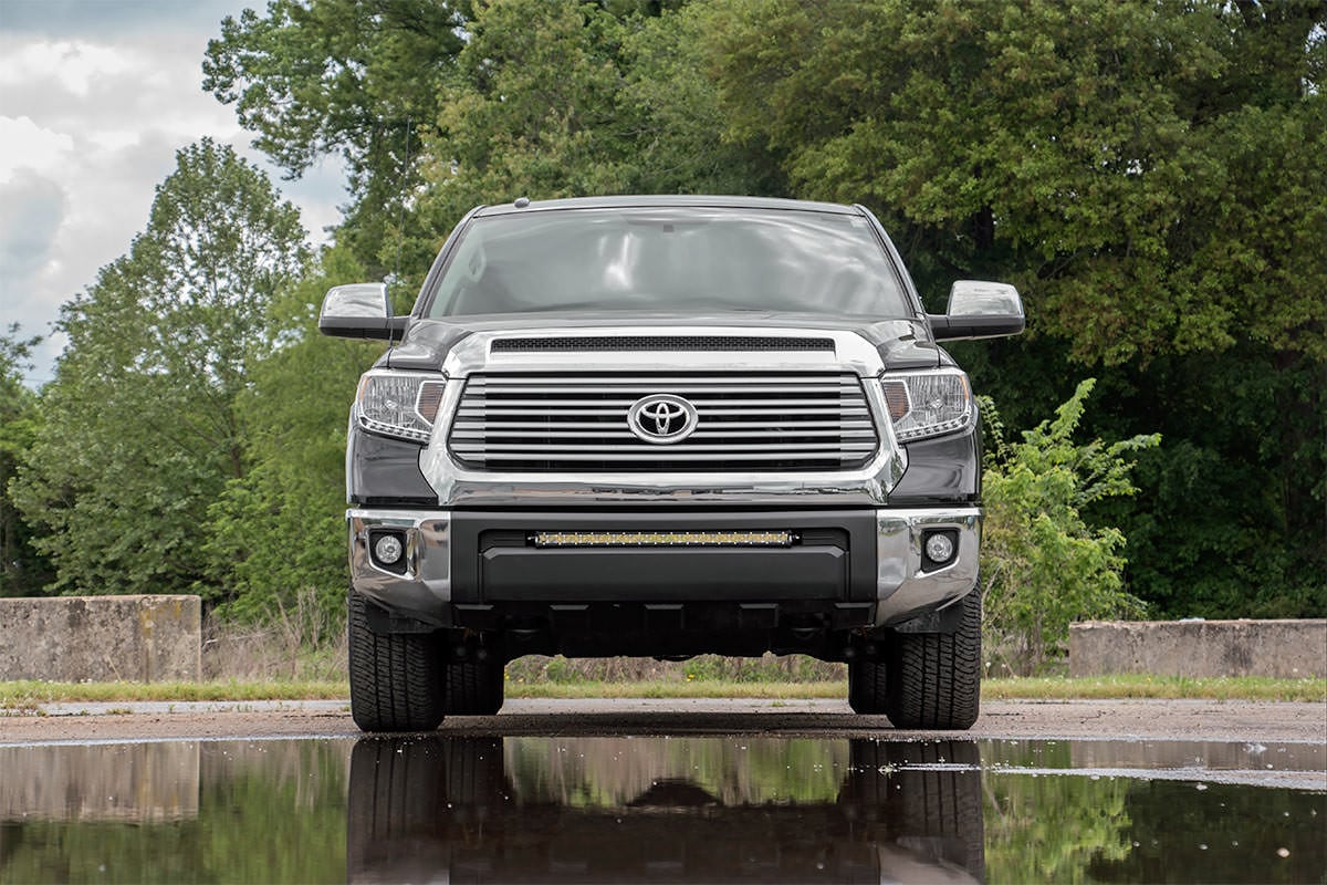 Rough Country (70656) LED Light Kit | Bumper Mount | 30" Chrome Single Row | Toyota Tundra (14-21)